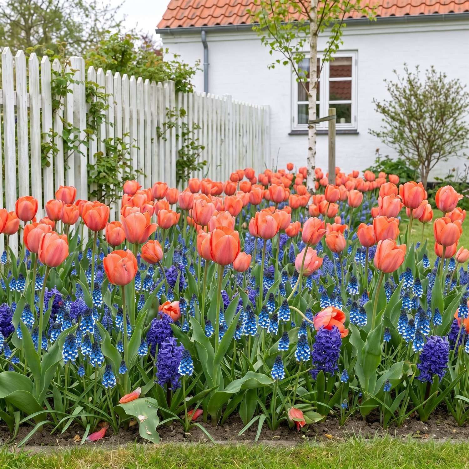 Valmis kukkapenkki 'Coral & Blue' (1 m²)